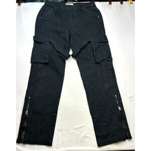 Standard Cloth Urban Outfitters Pants Mens Size S/P Black Cargo Ankle Zip Straps